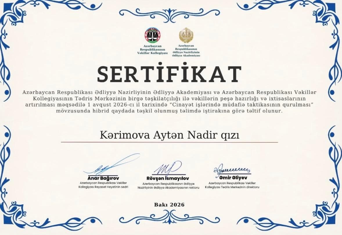 Cinayət işlərində müdafiə taktikasının qurulması